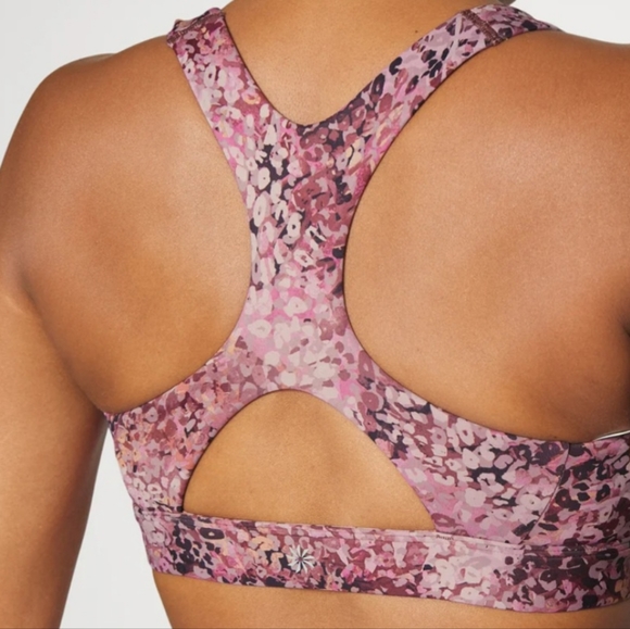 ATHLETA Ultimate Printed Bra D-DD+ Size 2X Leopard Mauve MSRP $54 FP1000 - Picture 7 of 9